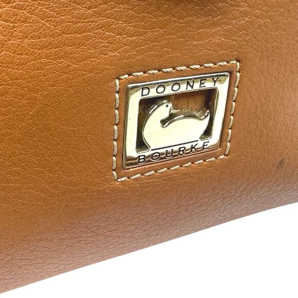 Vintage Dooney & Bourke Brown Pebbled Leather Satchel Crossbody - 9.5”x8”x3.5” - Picture 8 of 16